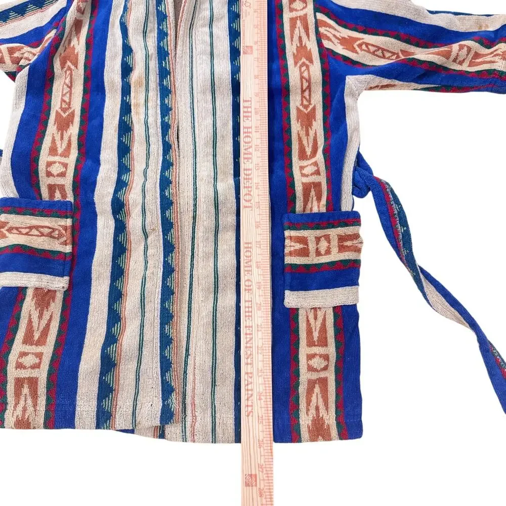 Vintage Monarch Hooded Terry Cloth Bath Robe Southwest Cotton USA Size M 18x26